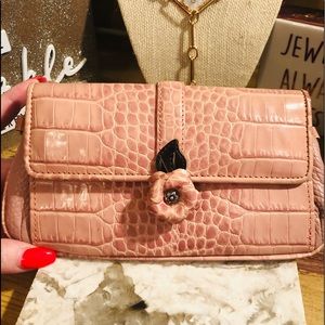 Brighton leather wallet on a chain croc embossed Wallet Crossbody